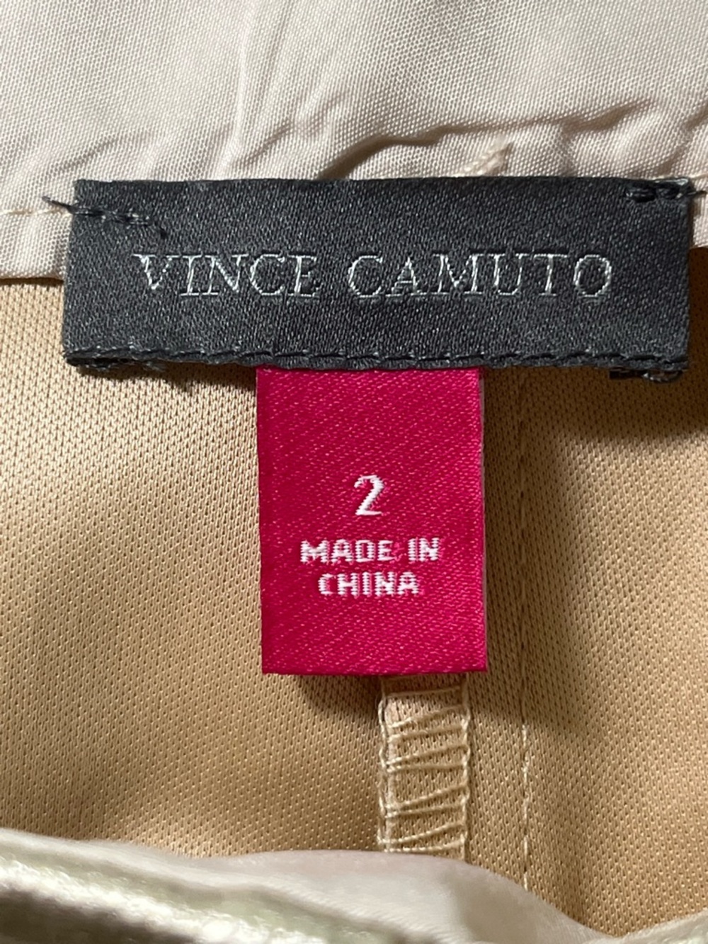 Vince Camuto Metallic Cream Bootcut Flare Pants Size 2 Side zipper - Picture 5 of 12